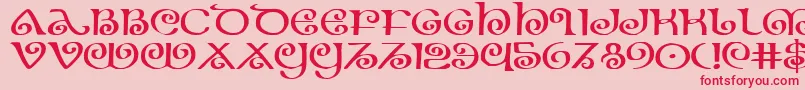 フォントTheshireexp – ピンクの背景に赤い文字