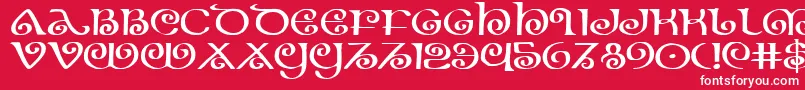 フォントTheshireexp – 赤い背景に白い文字