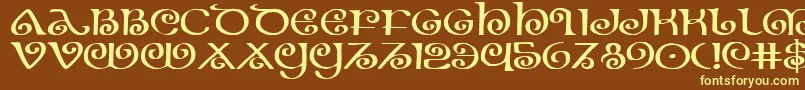 Theshireexp Font – Yellow Fonts on Brown Background