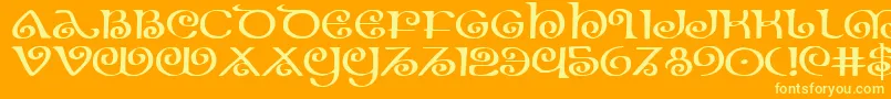 Theshireexp Font – Yellow Fonts on Orange Background