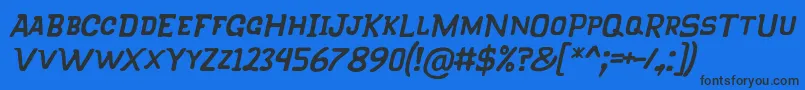 KlapjoRegularItalic Font – Black Fonts on Blue Background