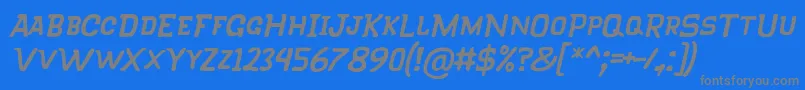 KlapjoRegularItalic Font – Gray Fonts on Blue Background