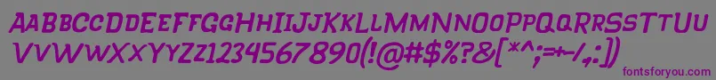 KlapjoRegularItalic Font – Purple Fonts on Gray Background