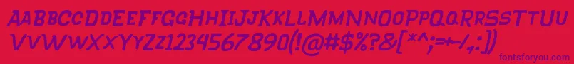 Шрифт KlapjoRegularItalic – фиолетовые шрифты на красном фоне