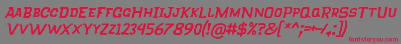 KlapjoRegularItalic Font – Red Fonts on Gray Background