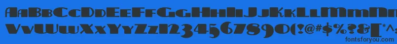 フォントTarabulbousnf – 黒い文字の青い背景