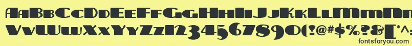 Tarabulbousnf Font – Black Fonts on Yellow Background