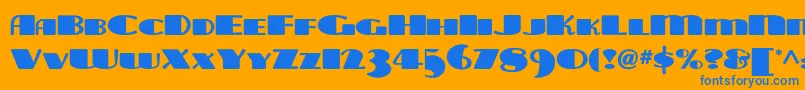 Tarabulbousnf Font – Blue Fonts on Orange Background