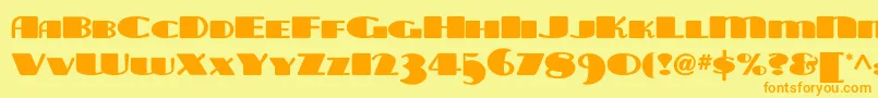 Tarabulbousnf Font – Orange Fonts on Yellow Background