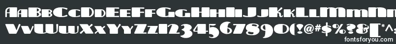 Tarabulbousnf-fontti – valkoiset fontit mustalla taustalla