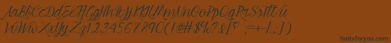 Шрифт MfYoungBeautiful – чёрные шрифты на коричневом фоне