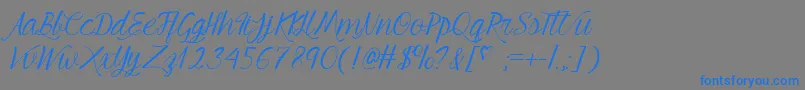 MfYoungBeautiful Font – Blue Fonts on Gray Background