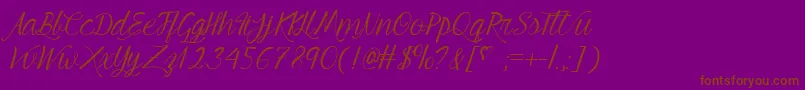 MfYoungBeautiful Font – Brown Fonts on Purple Background