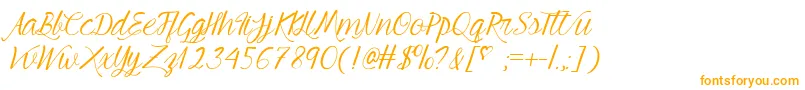 MfYoungBeautiful-Schriftart – Orangefarbene Schriften auf weißem Hintergrund
