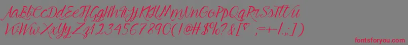 Шрифт MfYoungBeautiful – красные шрифты на сером фоне
