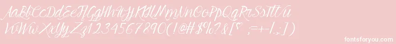 MfYoungBeautiful-Schriftart – Weiße Schriften auf rosa Hintergrund