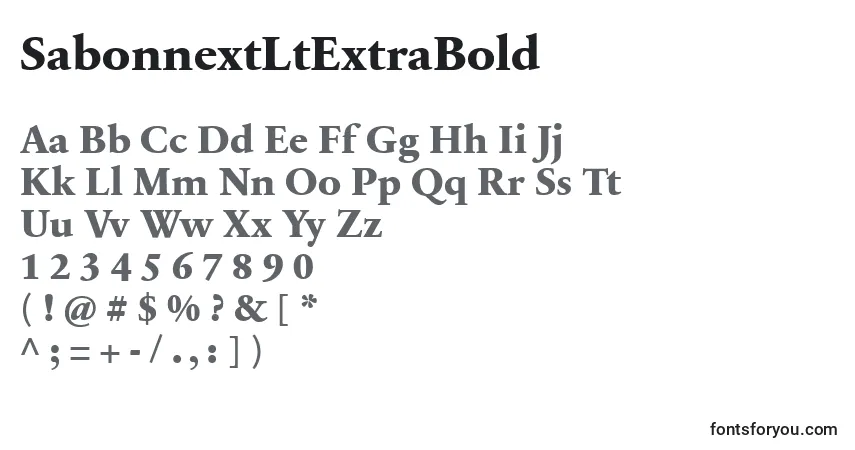 Schriftart SabonnextLtExtraBold – Alphabet, Zahlen, spezielle Symbole