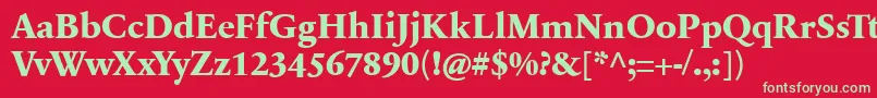 フォントSabonnextLtExtraBold – 赤い背景に緑の文字