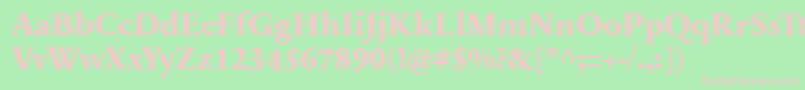 SabonnextLtExtraBold-fontti – vaaleanpunaiset fontit vihreällä taustalla