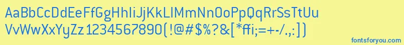 ConduititcTtLight Font – Blue Fonts on Yellow Background