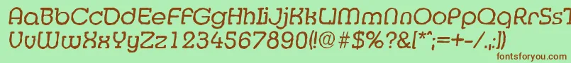 Fonte MexicoantiqueItalic – fontes marrons em um fundo verde