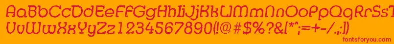 MexicoantiqueItalic Font – Red Fonts on Orange Background