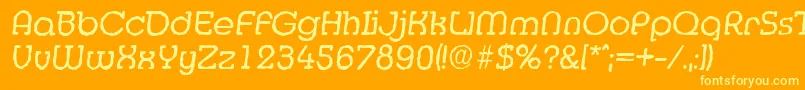 MexicoantiqueItalic Font – Yellow Fonts on Orange Background