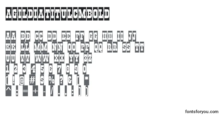 Шрифт AGildiatitulcmBold – алфавит, цифры, специальные символы