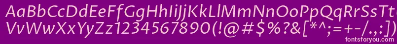 ProzalibreItalic Font – Pink Fonts on Purple Background