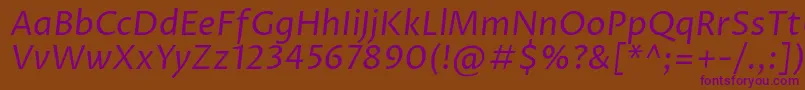 ProzalibreItalic Font – Purple Fonts on Brown Background