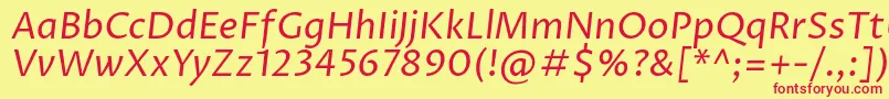 ProzalibreItalic Font – Red Fonts on Yellow Background