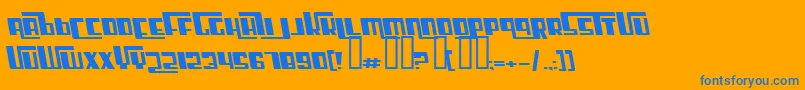 CosmicAgeExtendedItalic Font – Blue Fonts on Orange Background