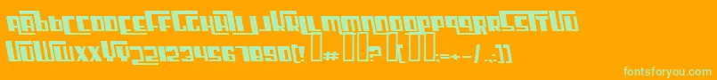 CosmicAgeExtendedItalic Font – Green Fonts on Orange Background