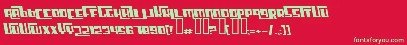 CosmicAgeExtendedItalic Font – Green Fonts on Red Background