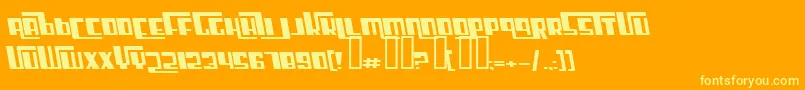 CosmicAgeExtendedItalic Font – Yellow Fonts on Orange Background