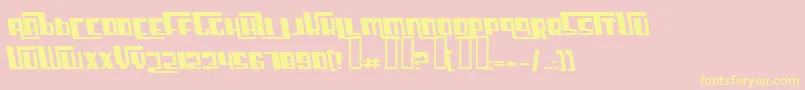 CosmicAgeExtendedItalic Font – Yellow Fonts on Pink Background