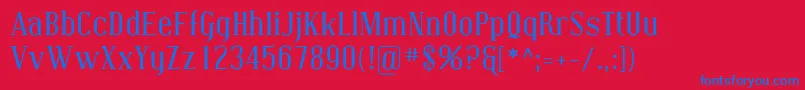Covington Font – Blue Fonts on Red Background