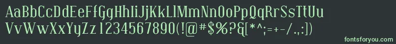 フォントCovington – 黒い背景に緑の文字