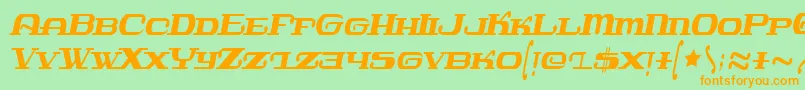 Javatronic Font – Orange Fonts on Green Background