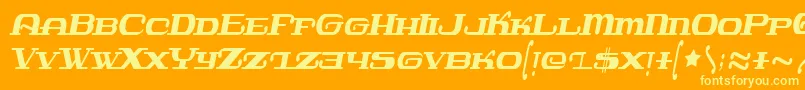 Javatronic-Schriftart – Gelbe Schriften auf orangefarbenem Hintergrund