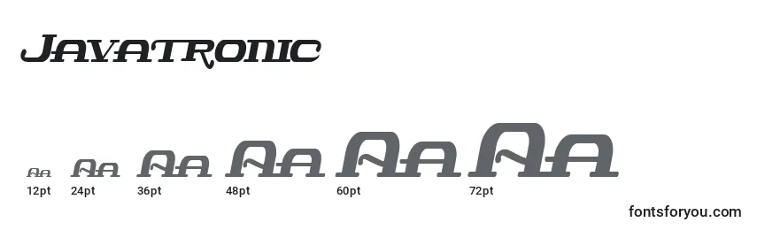Размеры шрифта Javatronic