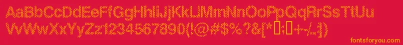 Slank Font – Orange Fonts on Red Background