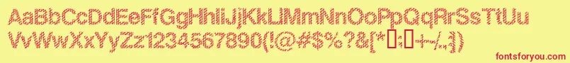 Slank Font – Red Fonts on Yellow Background