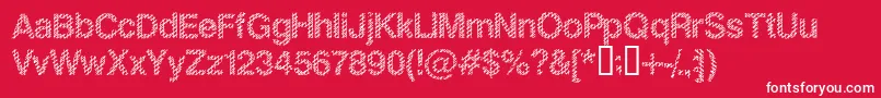 Slank-Schriftart – Weiße Schriften auf rotem Hintergrund
