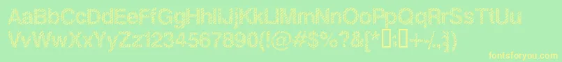 フォントSlank – 黄色の文字が緑の背景にあります
