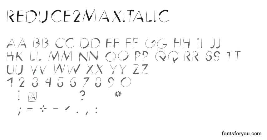 Fuente Reduce2maxitalic - alfabeto, números, caracteres especiales
