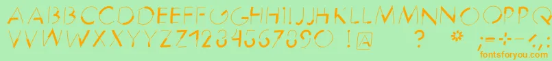 Reduce2maxitalic Font – Orange Fonts on Green Background