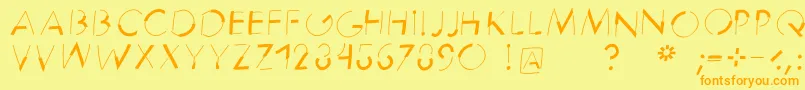 Reduce2maxitalic Font – Orange Fonts on Yellow Background