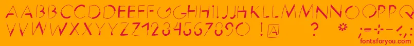 Reduce2maxitalic Font – Red Fonts on Orange Background