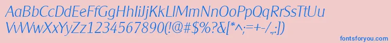 ClearlyGothicLightItalic Font – Blue Fonts on Pink Background